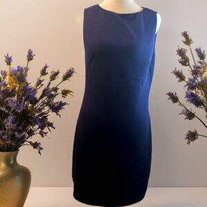 Navy Blue stretch A-Line  Dress Size M‎ Sleeveless Knee Length Business Casual